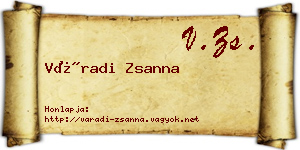 Váradi Zsanna névjegykártya