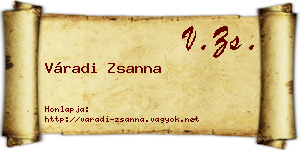 Váradi Zsanna névjegykártya